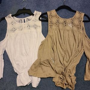 Off the shoulder lace flowy tops